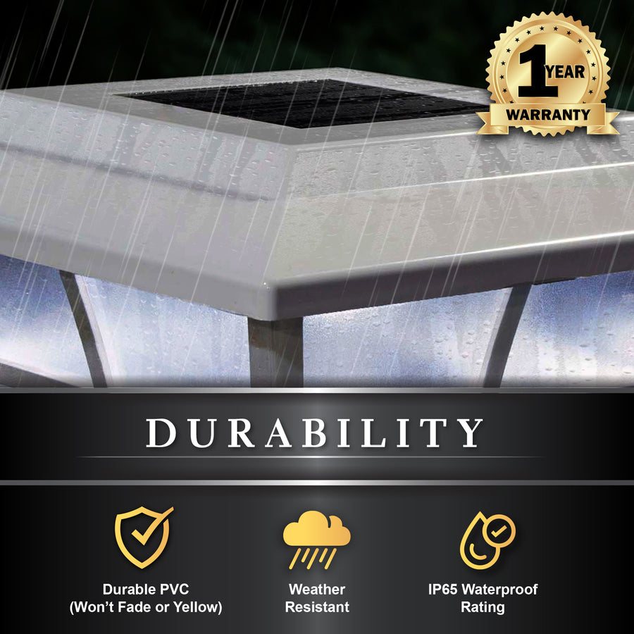 Classy Caps SLO85 5X5 White Pvc Prestige Solar Post Cap - Atlantic Lighting