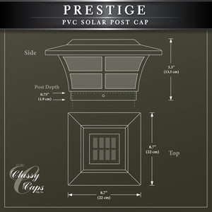 Classy Caps 5X5 White Pvc Prestige Solar Post Cap SLO85