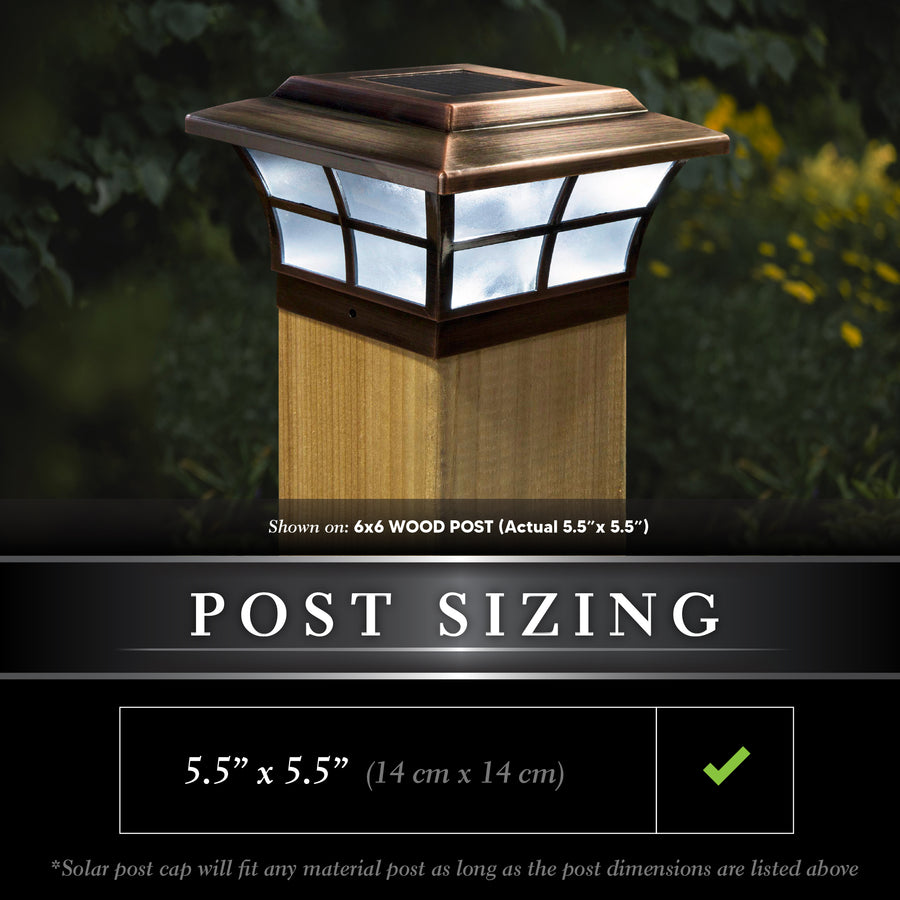 Classy Caps SLO86 6X6 Copper Plated Prestige Solar Post Cap - Atlantic Lighting