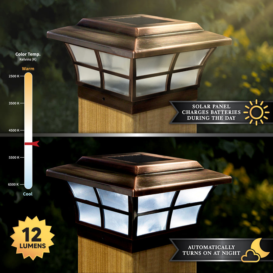 Classy Caps SLO86 6X6 Copper Plated Prestige Solar Post Cap - Atlantic Lighting