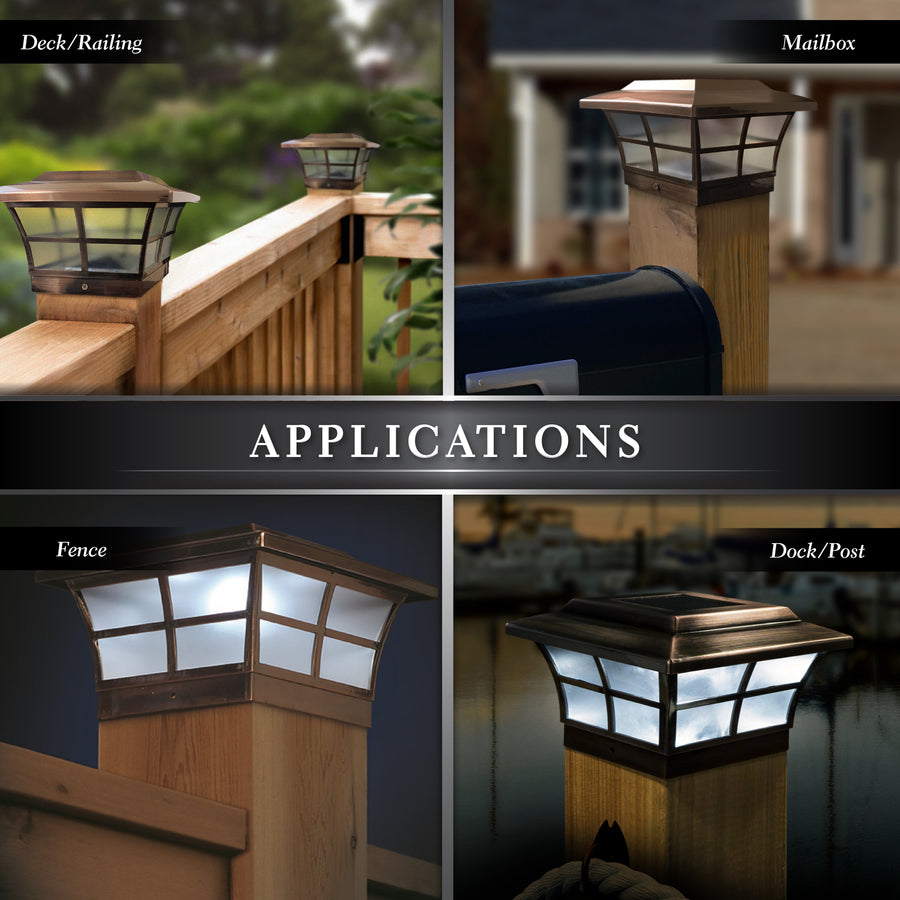 Classy Caps SLO86 6X6 Copper Plated Prestige Solar Post Cap - Atlantic Lighting
