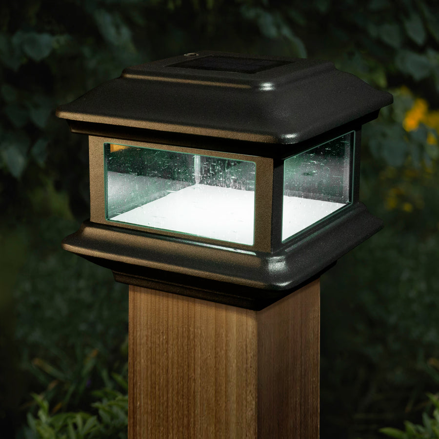 Classy Caps SLO88 4X4 Black Aluminum Colonial Solar Post Cap - Atlantic Lighting