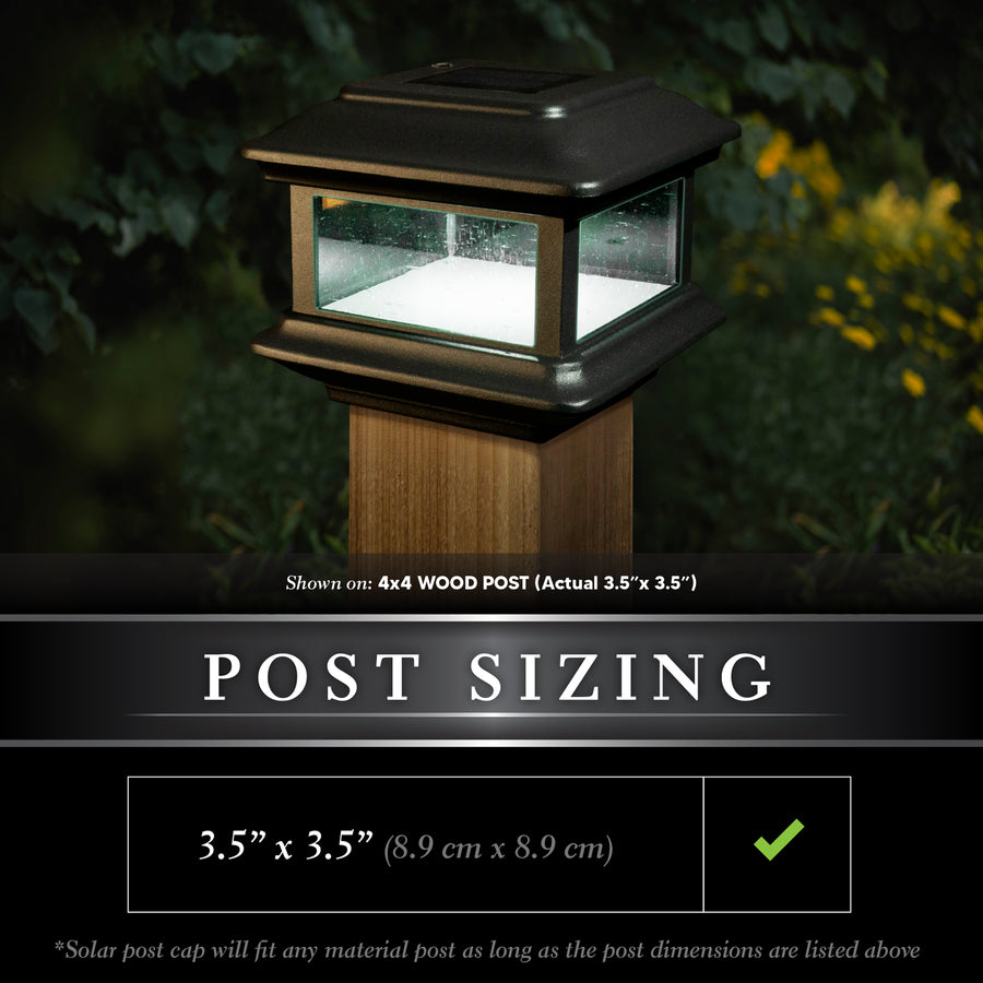 Classy Caps SLO88 4X4 Black Aluminum Colonial Solar Post Cap - Atlantic Lighting