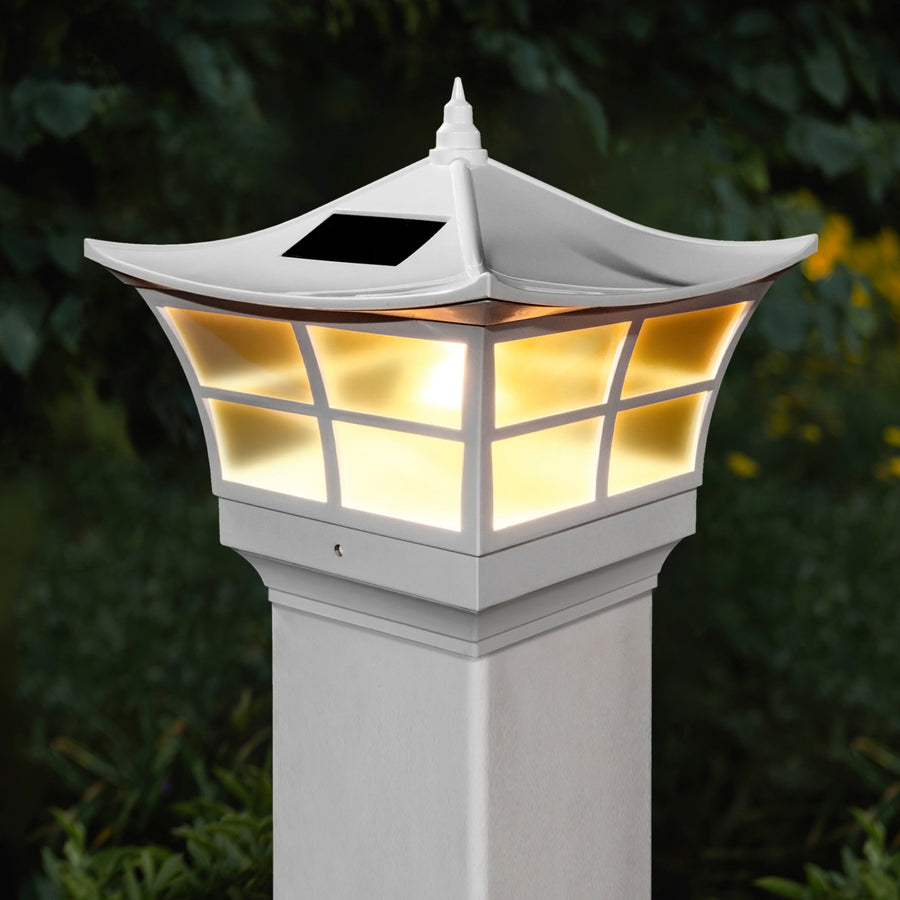 Classy Caps SLO92 5X5 White Pvc Ambience Solar Post Cap - Atlantic Lighting