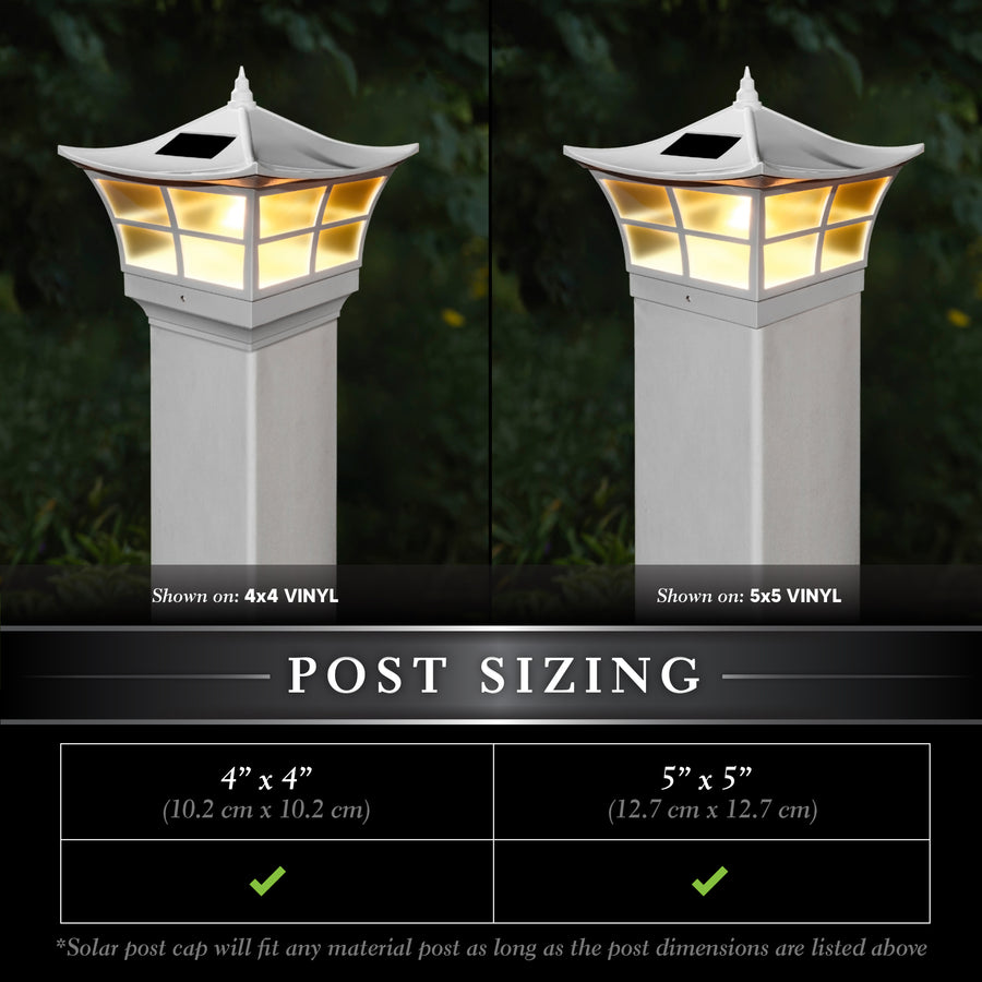 Classy Caps SLO92 5X5 White Pvc Ambience Solar Post Cap - Atlantic Lighting