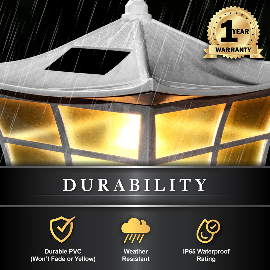 Classy Caps SLO92 5X5 White Pvc Ambience Solar Post Cap - Atlantic Lighting