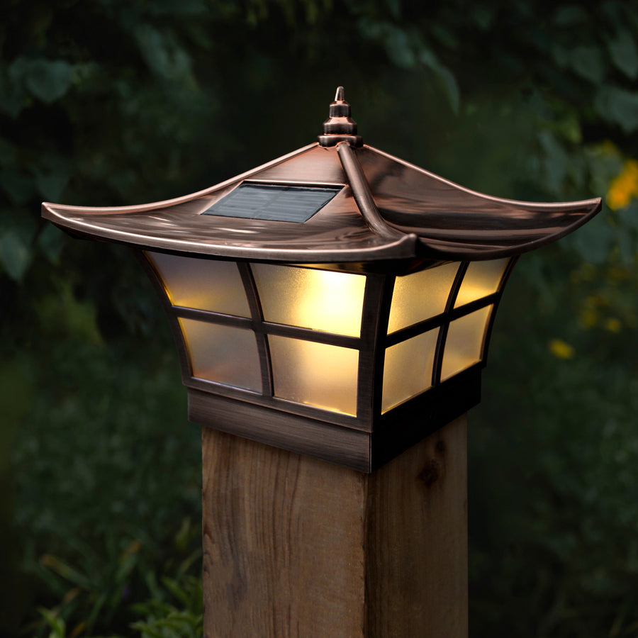 Classy Caps SLO94 4X4 Copper Plated Ambience Solar Post Cap - Atlantic Lighting