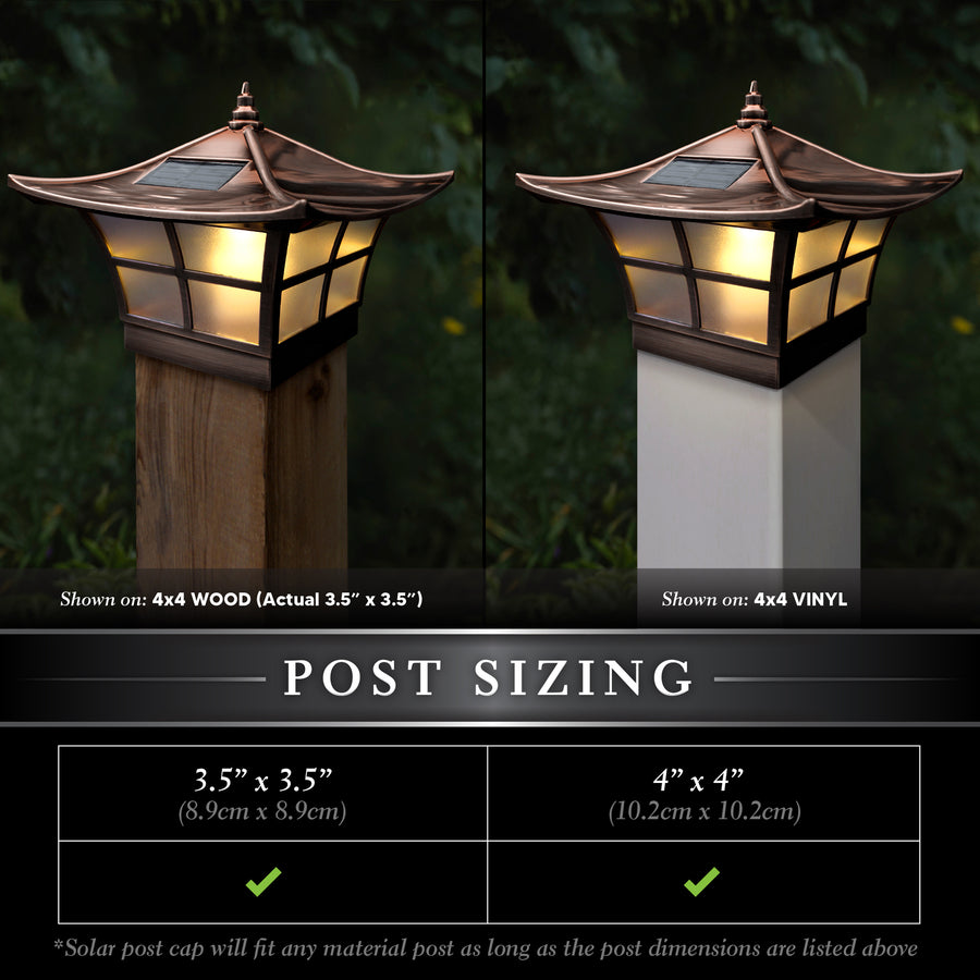 Classy Caps SLO94 4X4 Copper Plated Ambience Solar Post Cap - Atlantic Lighting