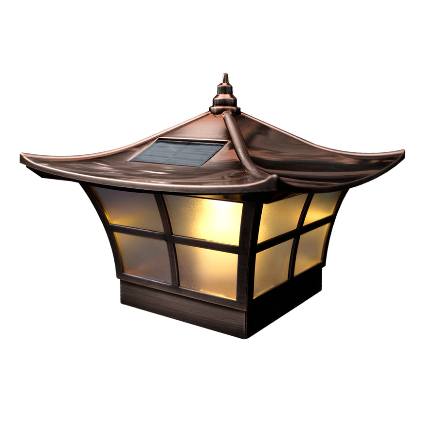 Classy Caps SLO94 4X4 Copper Plated Ambience Solar Post Cap - Atlantic Lighting