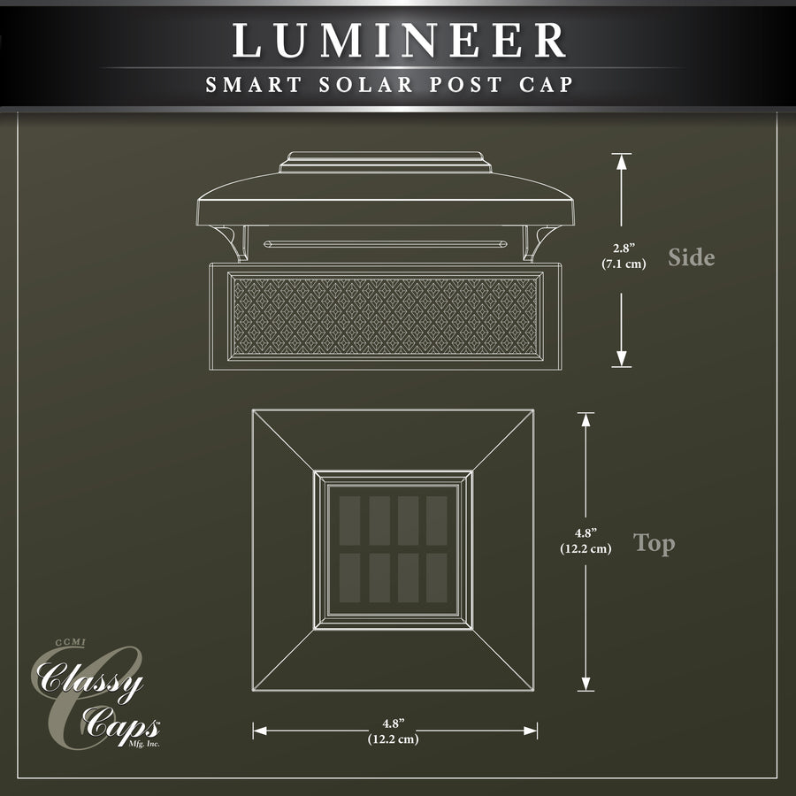 Classy Caps SLT727 Lumineer Smart Solar Post Cap - Atlantic Lighting