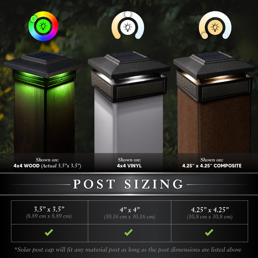 Classy Caps SLT727 Lumineer Smart Solar Post Cap - Atlantic Lighting