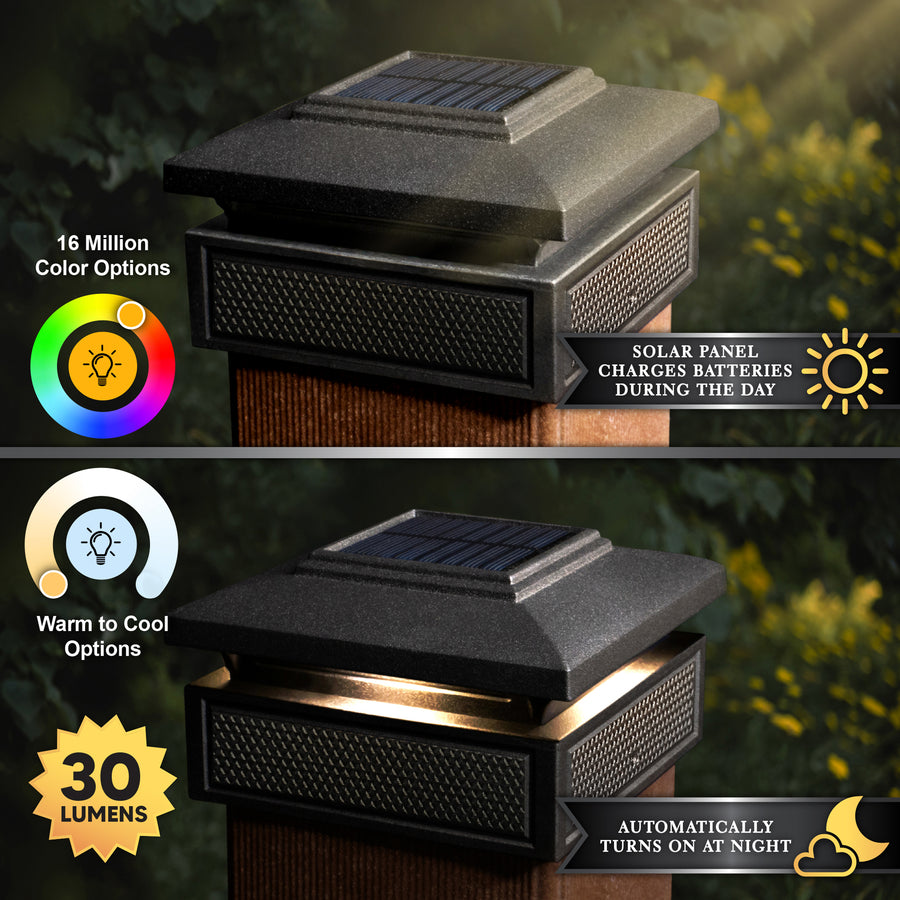 Classy Caps SLT727 Lumineer Smart Solar Post Cap - Atlantic Lighting