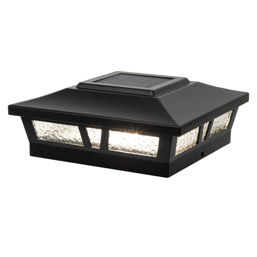 Classy Caps SLX772B 6X6 Black Aluminum Oxford Solar Post Cap - Atlantic Lighting