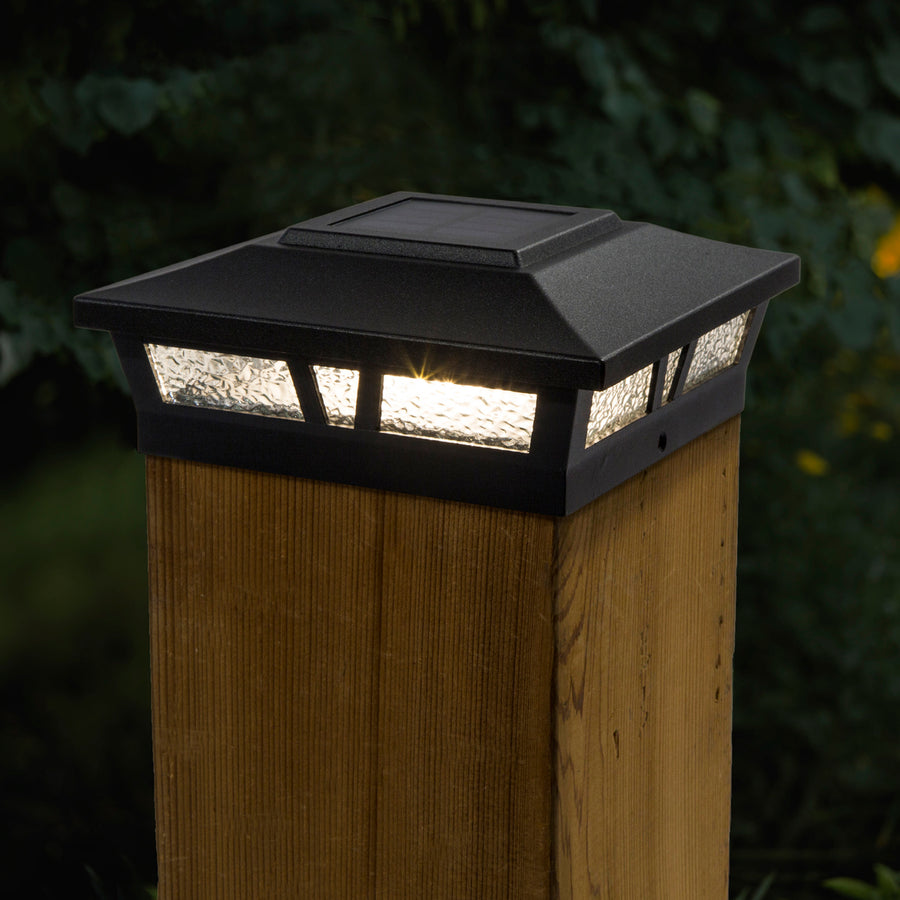 Classy Caps SLX772B 6X6 Black Aluminum Oxford Solar Post Cap - Atlantic Lighting