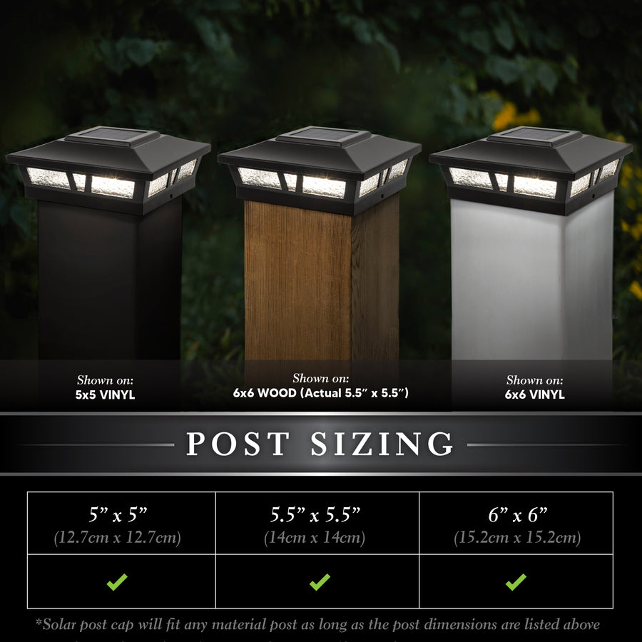 Classy Caps SLX772B 6X6 Black Aluminum Oxford Solar Post Cap - Atlantic Lighting