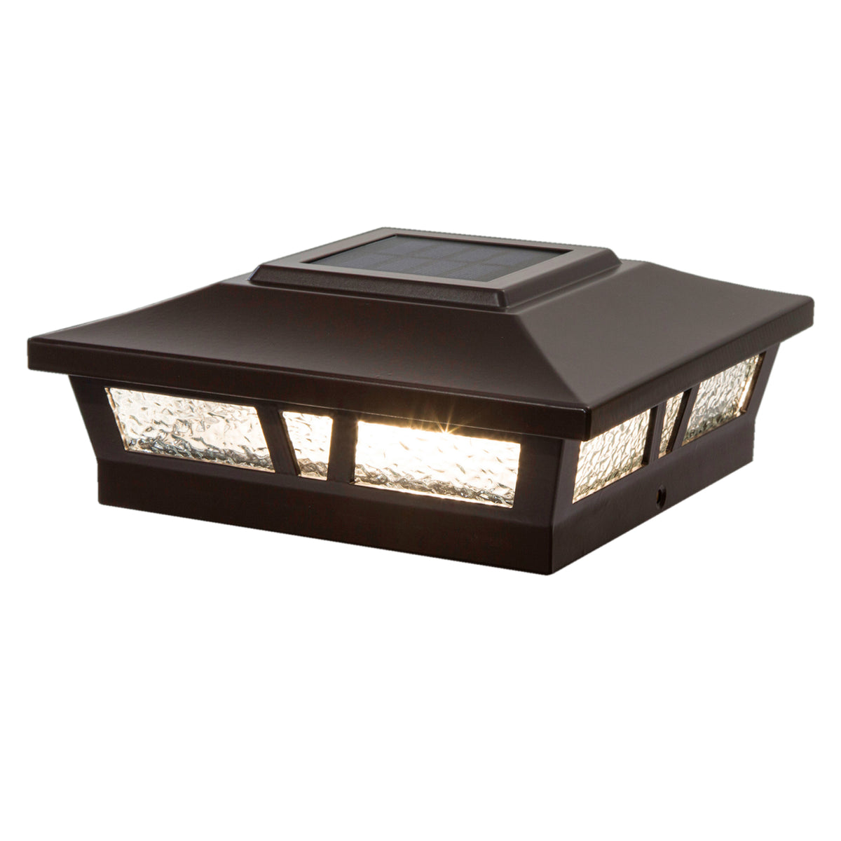 Classy Caps SLX772C 6X6 Brown Aluminum Oxford Solar Post Cap - Atlantic Lighting