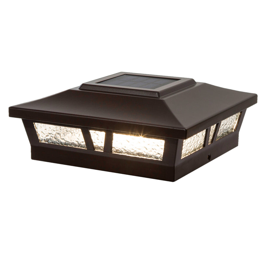 Classy Caps SLX772C 6X6 Brown Aluminum Oxford Solar Post Cap - Atlantic Lighting