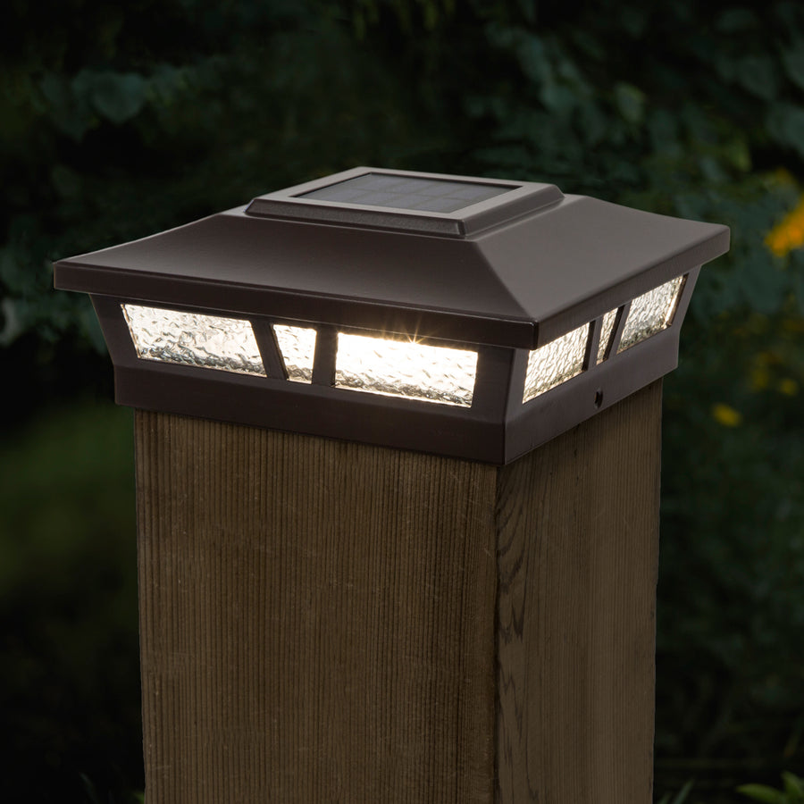 Classy Caps SLX772C 6X6 Brown Aluminum Oxford Solar Post Cap - Atlantic Lighting