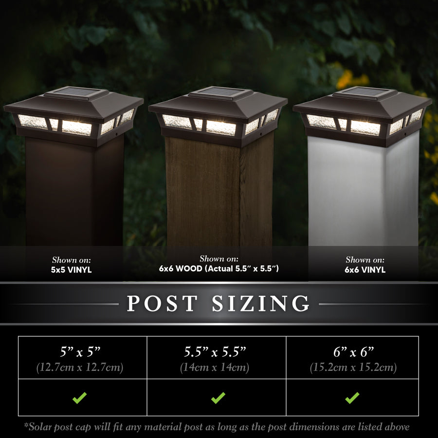 Classy Caps SLX772C 6X6 Brown Aluminum Oxford Solar Post Cap - Atlantic Lighting