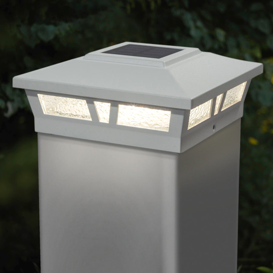 Classy Caps SLX772W 6X6 White Aluminum Oxford Solar Post Cap - Atlantic Lighting