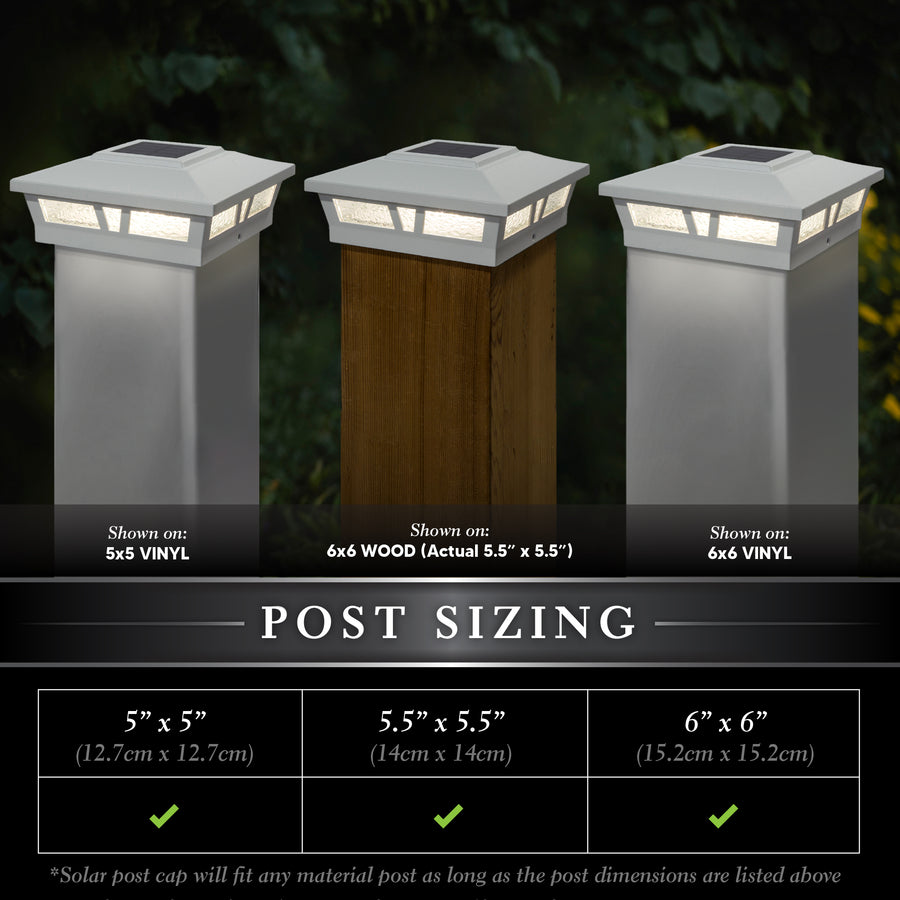 Classy Caps SLX772W 6X6 White Aluminum Oxford Solar Post Cap - Atlantic Lighting