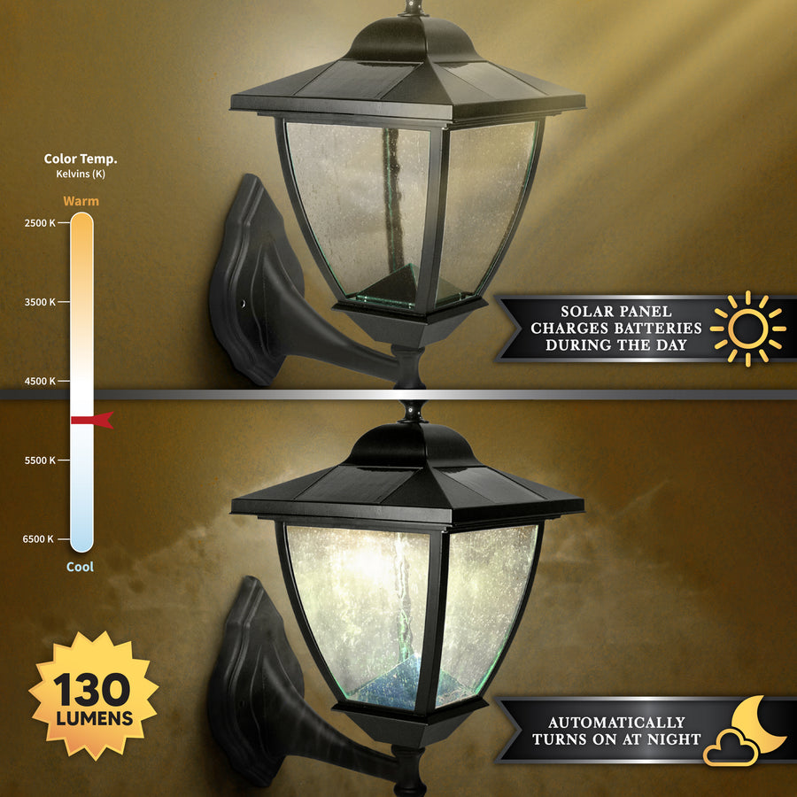 Classy Caps SML556 Black Aluminum Elegante Solar Lamp - Atlantic Lighting
