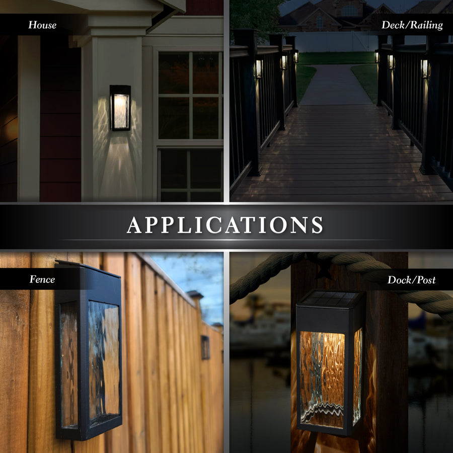 Classy Caps SWL888 Black Aluminum Lancaster Deck & Wall Light - 2 Pk - Atlantic Lighting