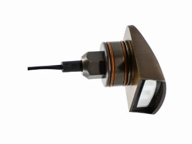 Lumien W3B1-3.5W-30K-A Brass Micro Wall Light, Hooded, 3.5 Watts, 10-15V, 240 Lumens, 3000K - Atlantic Lighting