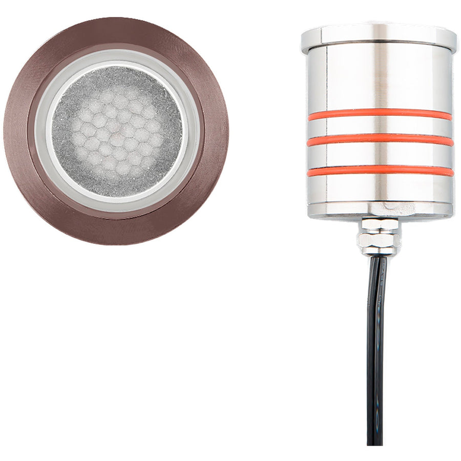 WAC 2022-27BS 2-inch round LED in-ground louver light – 2700K, bronze stainless steel
