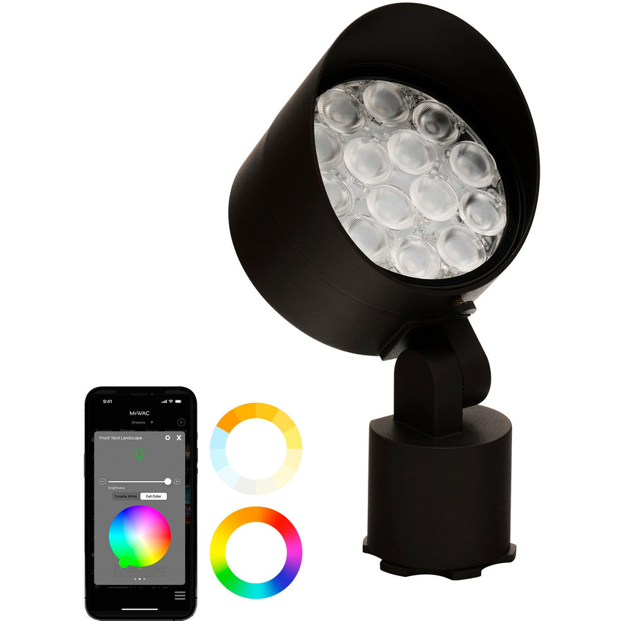 WAC 5813-CSBK Colorscaping Power Accent LED light – color changing, black on aluminum