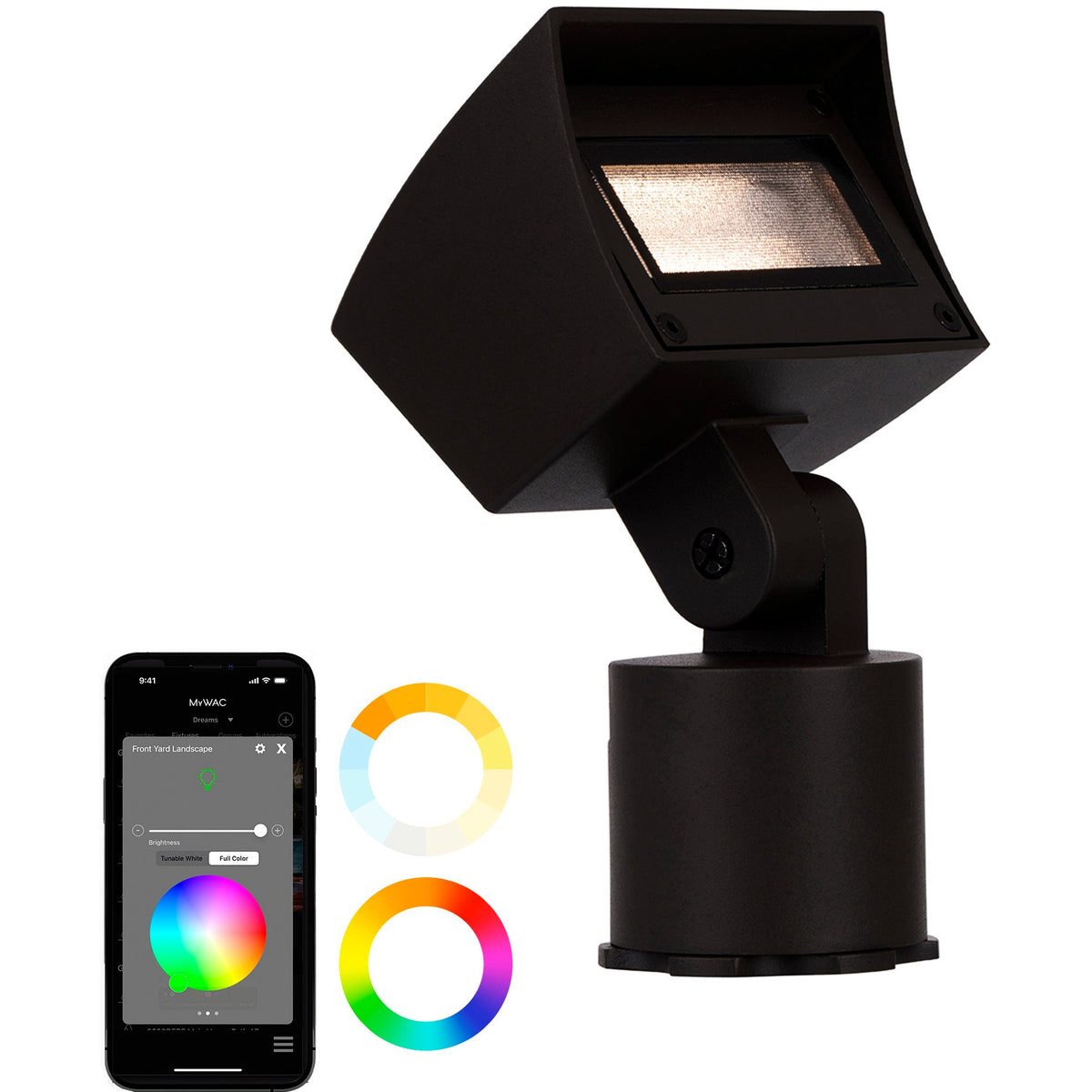 WAC 5821-CSBK Colorscaping LED wall wash light – color changing, black on aluminum