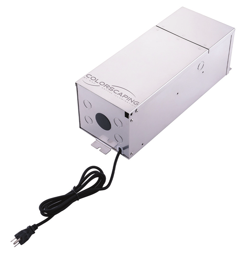 WAC Colorscaping stainless steel transformer with closed cover and power cord