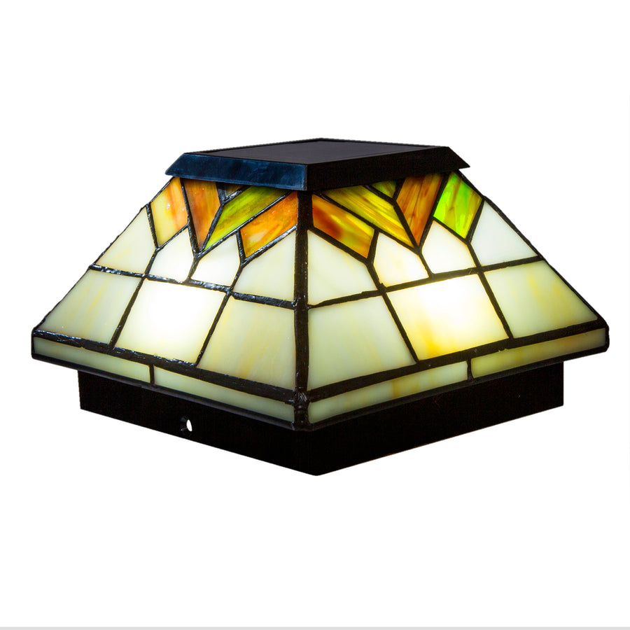 Classy Caps WG322 5X5/4X4/3.5X3.5 Stained Glass Wellington Solar Post Cap - Atlantic Lighting