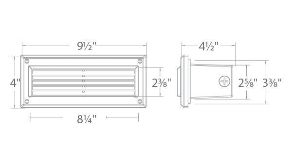 WAC WL-5205-30-aBK ENDURANCE BRICK LIGHT-LOUVERS 3000 Black - Atlantic Lighting