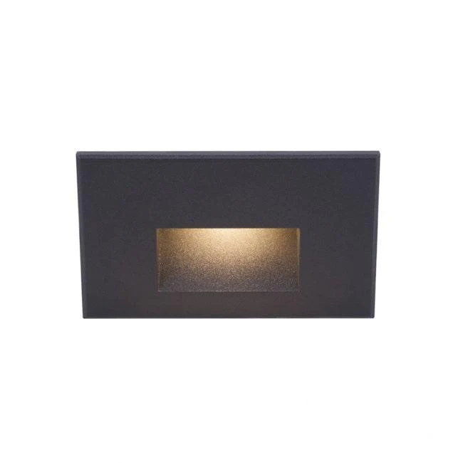 WAC WL-LED100F Step And Wall Light Amber 277V Black on Aluminum WL-LED100F-AM-BK