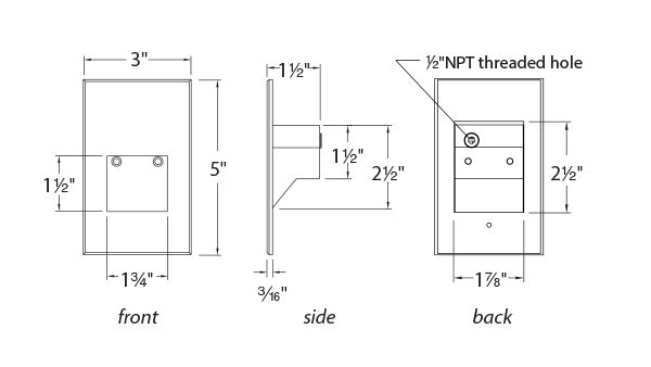 WAC WL-LED200F-RD-GH WL-LED200F Step And Wall Light Red 277V Graphite on Aluminum - Atlantic Lighting