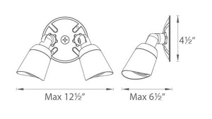 WAC Endurance Double Spot Wallpack Luminaire 120V 5000K Architectural White WP-LED430-50-AWT