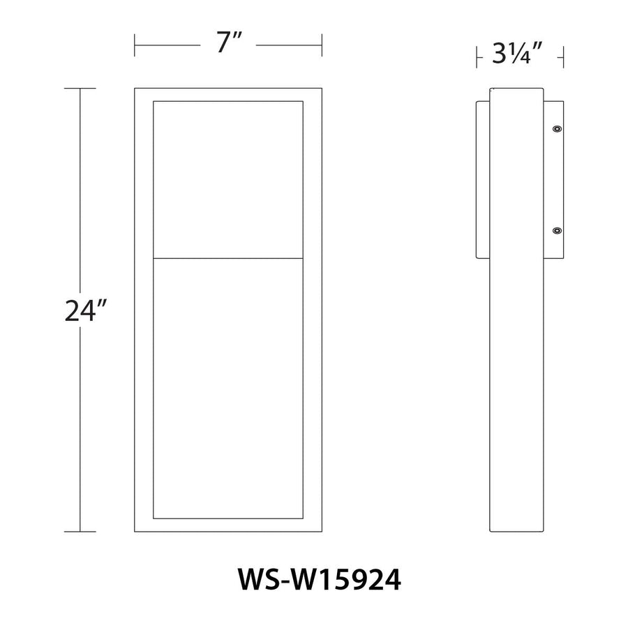 WAC WS-W15924-BK Archetype Outdoor 24" Wall Sconce 3000K Black - Atlantic Lighting