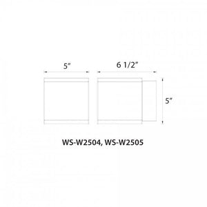 WAC 5" Rubix Single  Wall Mount 3000K 1 Light White WS-W2504-WT