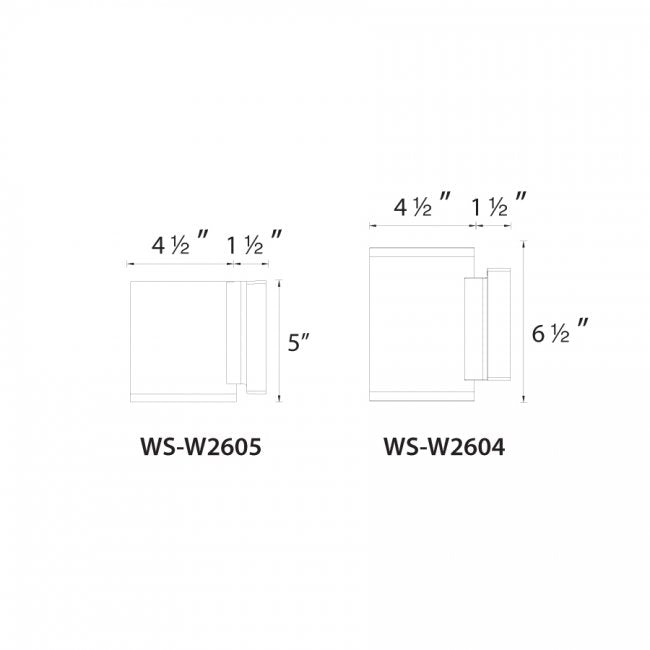WAC WS-W2604-AL Tube Double Wall Mount 3000K 5" - 2 Lights Brushed Aluminum - Atlantic Lighting