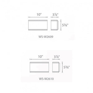 WAC Tube Wall Mount 3000K 10" - 1 Light White WS-W2609-WT