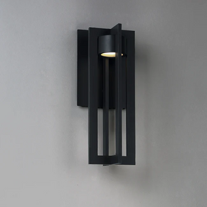 WAC 25" Chamber Outdoor Wall Sconce 3000K  Black WS-W48625-BK