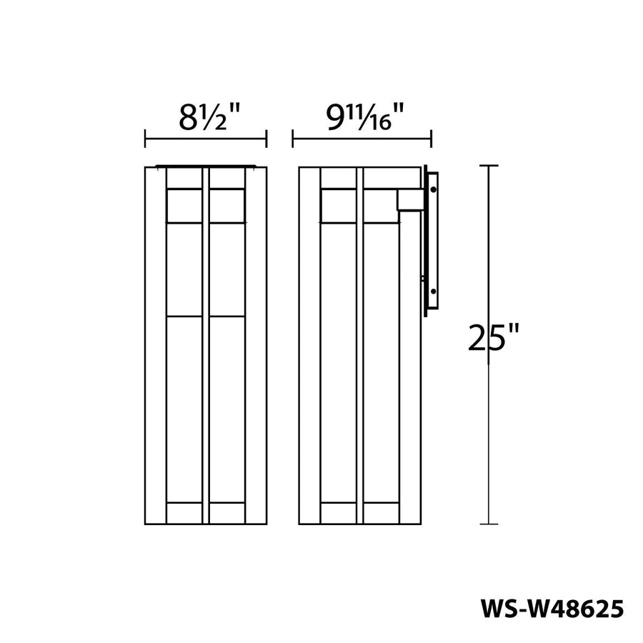 WAC WS-W48625-BZ 25" Chamber Outdoor Wall Sconce 3000K Bronze - Atlantic Lighting