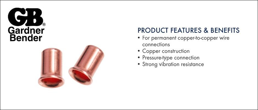King Innovation 10-310C Copper Crimp Connectors, 100 PC Clam - Atlantic Lighting