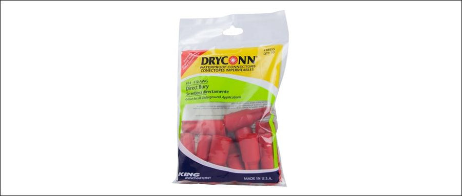 King Innovation 10555 DryConn Medium Direct Bury* (King 5 Red), 10pc. Bag - Atlantic Lighting