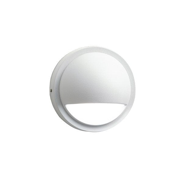 Kichler 15764WHT27R 12V LED 2700K Half Moon Deck Light Textured White - Atlantic Lighting