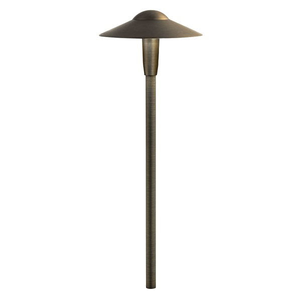 Kichler 15810CBR30 12V LED 3000K 8" Dome Path Light, Centennial Brass - Atlantic Lighting