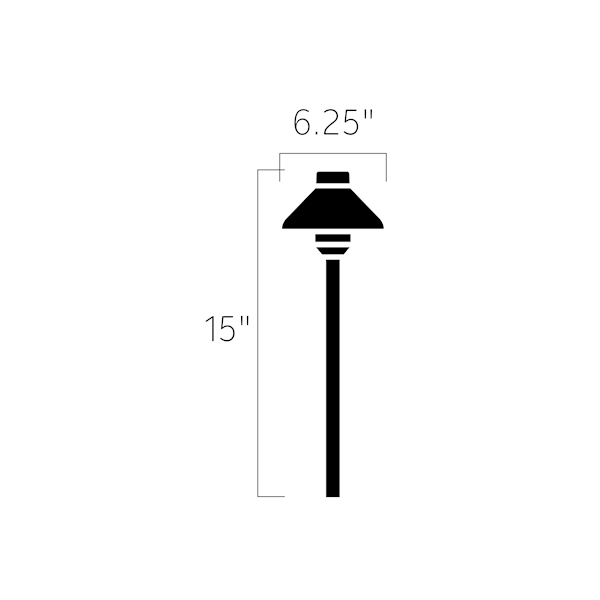 Kichler 15821CBR30 Short Stepped Dome 12V Path Light - Atlantic Lighting