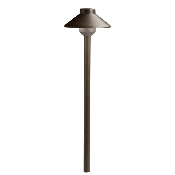 Kichler 15821AZT27 Short Stepped Dome 2700K LED Path Light Textured Architectural Bronze - Atlantic Lighting