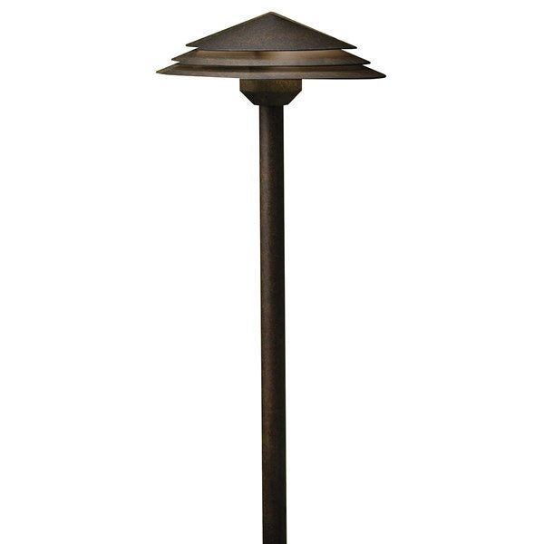 Kichler 16124AGZ30 Round Tiered 3000K LED Path Light Aged Bronze - Atlantic Lighting